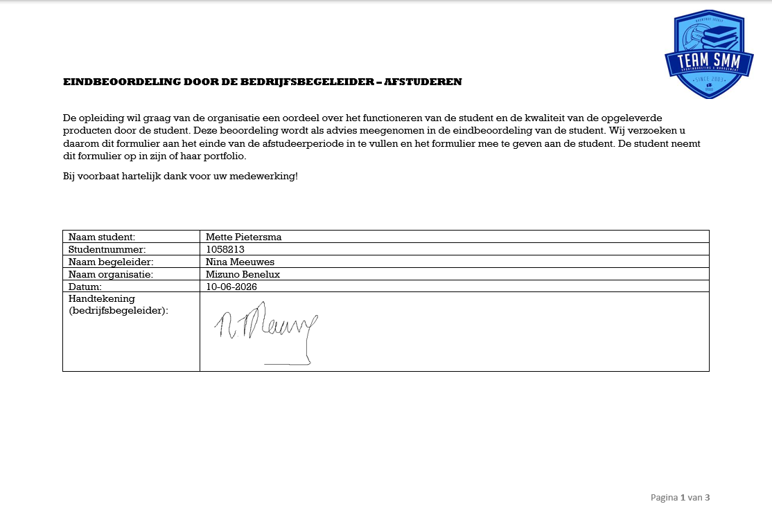 Beoordelingsformulier pagina 1