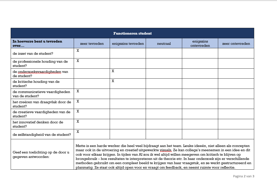 Beoordelingsformulier pagina 2